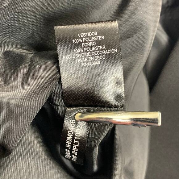 Jessica Howard Black Sheath Dress w Amber Beaded Rosette Embelishment - Size 14 - Picture 5 of 5